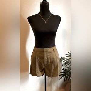 Olive Satin Shorts